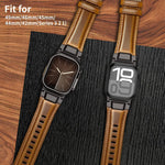 Bracelete de Relógio em Pele Estilo Armadura, Para Apple Watch 46mm / 49mm / 45mm / 44mm