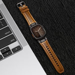 Bracelete de Relógio em Pele Estilo Armadura, Para Apple Watch 46mm / 49mm / 45mm / 44mm