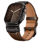 Bracelete de Relógio em Pele Estilo Armadura, Para Apple Watch 46mm / 49mm / 45mm / 44mm