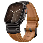 Bracelete de Relógio em Pele Estilo Armadura, Para Apple Watch 46mm / 49mm / 45mm / 44mm