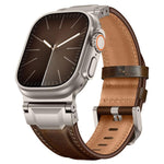 Bracelete de Relógio em Pele Estilo Armadura, Para Apple Watch 46mm / 49mm / 45mm / 44mm