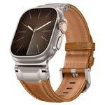 Bracelete de Relógio em Pele Estilo Armadura, Para Apple Watch 46mm / 49mm / 45mm / 44mm