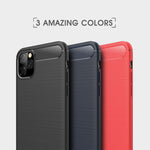 Brushed Texture Carbon Fiber TPU Case for  iPhone XI Max 2019, For iPhone 11 Pro Max