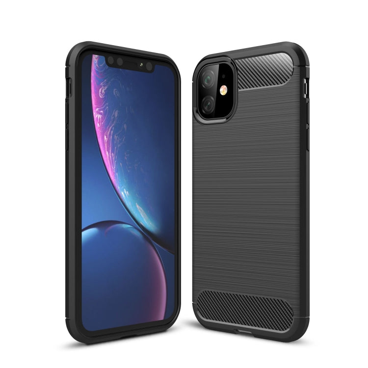 Brushed Texture Carbon Fiber TPU Case for iPhone XIR 2019, For iPhone 11