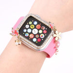 Capa de Relógio em PC Oca com Diamante Único e Borla Borboleta, Para Apple Watch Series 6 / 5 / 4 & SE 44mm, Para Apple Watch Series 6 / 5 / 4 & SE 40mm, Para Apple Watch Series 9 / 8 / 7 45mm, Para Apple Watch Series 9 / 8 / 7 41mm