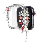 Capa de Relógio em PC Oca com Diamante Único e Borla Borboleta, Para Apple Watch Series 6 / 5 / 4 & SE 44mm, Para Apple Watch Series 6 / 5 / 4 & SE 40mm, Para Apple Watch Series 9 / 8 / 7 45mm, Para Apple Watch Series 9 / 8 / 7 41mm