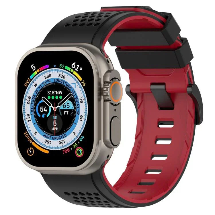 Bracelete de Relógio em Silicone Respirável com Padrão de Quadrados, Para Apple Watch 46mm / 49mm / 45mm / 44mm