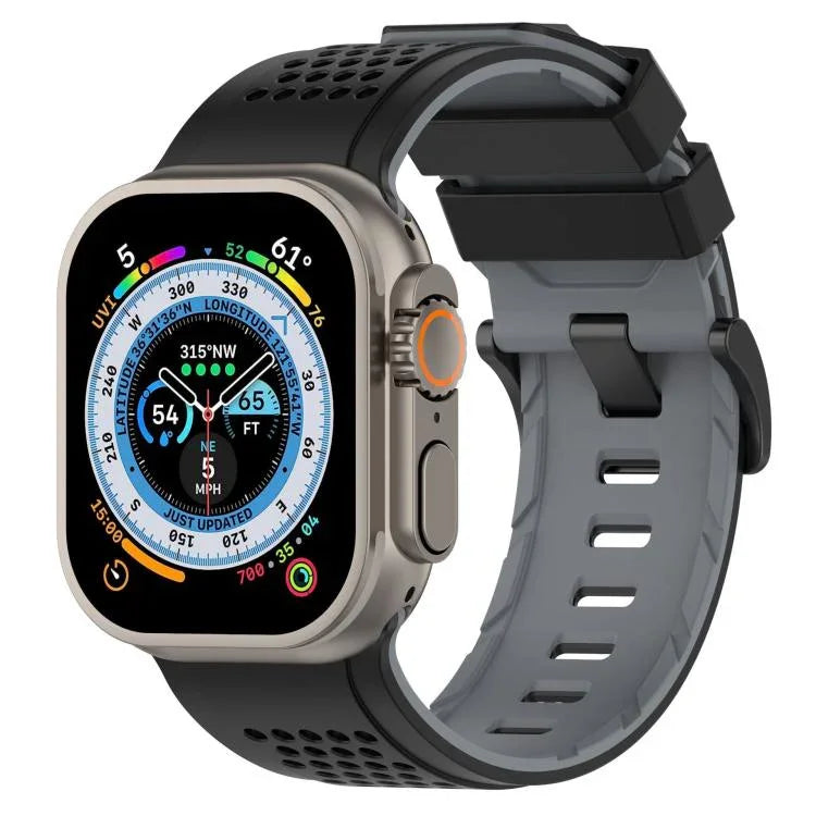 Bracelete de Relógio em Silicone Respirável com Padrão de Quadrados, Para Apple Watch 46mm / 49mm / 45mm / 44mm