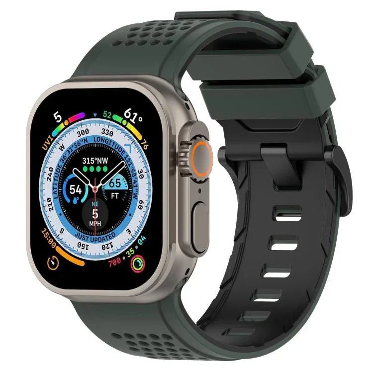 Bracelete de Relógio em Silicone Respirável com Padrão de Quadrados, Para Apple Watch 46mm / 49mm / 45mm / 44mm