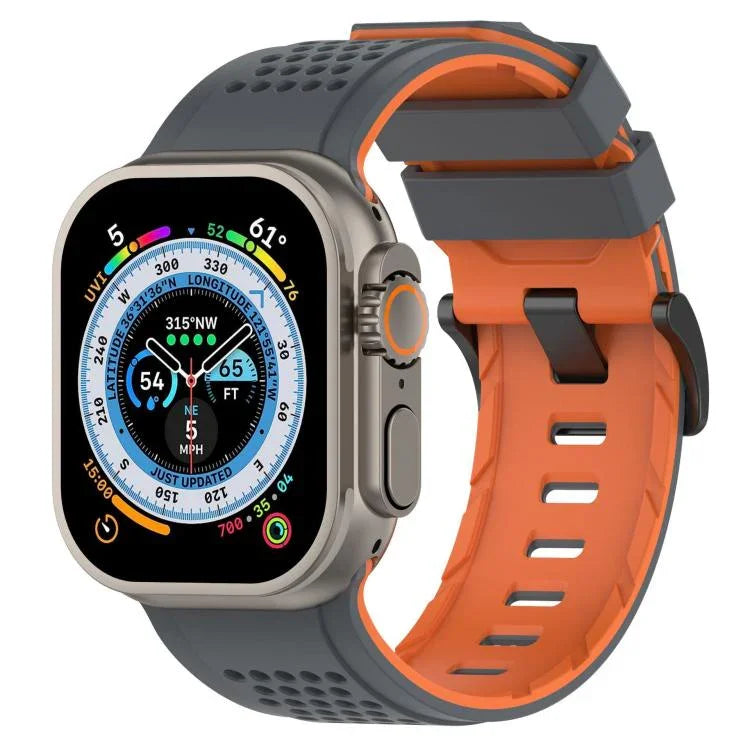 Bracelete de Relógio em Silicone Respirável com Padrão de Quadrados, Para Apple Watch 46mm / 49mm / 45mm / 44mm