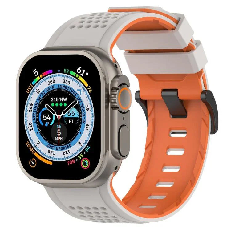 Bracelete de Relógio em Silicone Respirável com Padrão de Quadrados, Para Apple Watch 46mm / 49mm / 45mm / 44mm