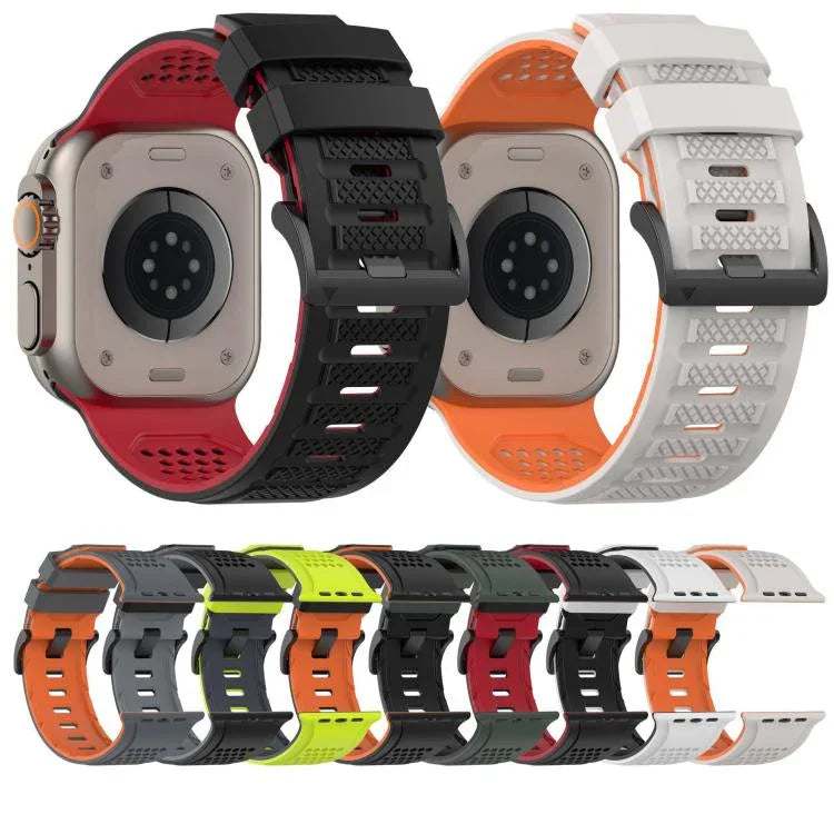Bracelete de Relógio em Silicone Respirável com Padrão de Quadrados, Para Apple Watch 46mm / 49mm / 45mm / 44mm