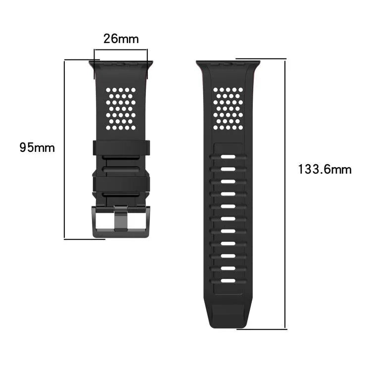 Bracelete de Relógio em Silicone Respirável com Padrão de Quadrados, Para Apple Watch 46mm / 49mm / 45mm / 44mm