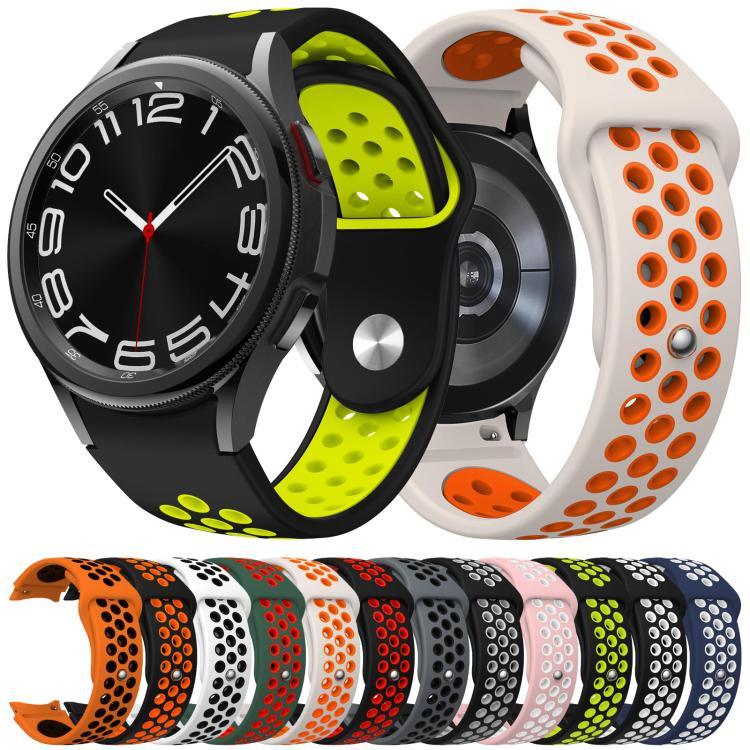 Correia de Relógio de Silicone com Fivela Reversa Bicolor, Para Samsung Galaxy Watch FE / 7 / 6 / 5 / 4