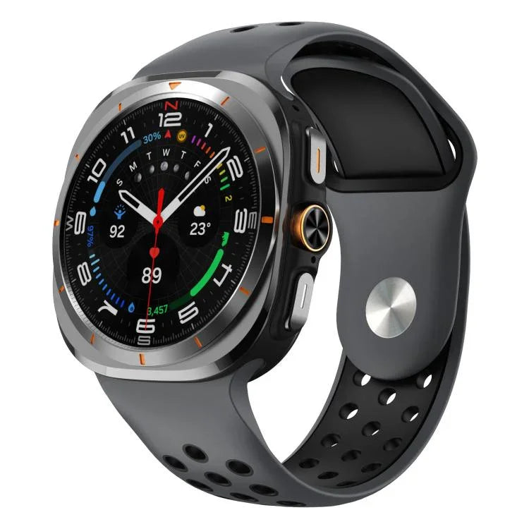 Correia de Relógio de Silicone com Fivela Reversa e Orifícios Redondos Bicolor, Para Samsung Galaxy Watch Ultra 47mm / Ultra 2025
