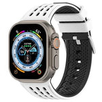 Bracelete de Relógio em Silicone Respirável Bicolor com Furos Verticais, Para Apple Watch 46mm/ 49mm / 45mm / 44mm