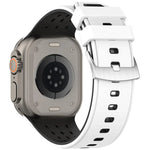 Bracelete de Relógio em Silicone Respirável Bicolor com Furos Verticais, Para Apple Watch 46mm/ 49mm / 45mm / 44mm