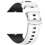 Bracelete de Relógio em Silicone Respirável Bicolor com Furos Verticais, Para Apple Watch 46mm/ 49mm / 45mm / 44mm