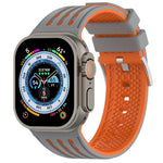 Bracelete de Relógio em Silicone Respirável Bicolor com Furos Verticais, Para Apple Watch 46mm/ 49mm / 45mm / 44mm