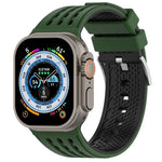 Bracelete de Relógio em Silicone Respirável Bicolor com Furos Verticais, Para Apple Watch 46mm/ 49mm / 45mm / 44mm