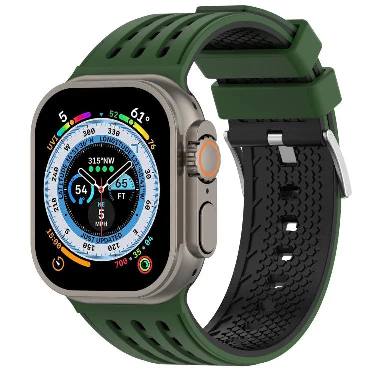 Bracelete de Relógio em Silicone Respirável Bicolor com Furos Verticais, Para Apple Watch 46mm/ 49mm / 45mm / 44mm