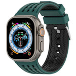 Bracelete de Relógio em Silicone Respirável Bicolor com Furos Verticais, Para Apple Watch 46mm/ 49mm / 45mm / 44mm