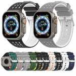 Bracelete de Relógio em Silicone Respirável Bicolor com Furos Verticais, Para Apple Watch 46mm/ 49mm / 45mm / 44mm