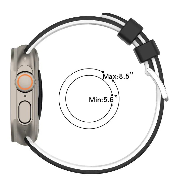 Bracelete de Relógio em Silicone Respirável Bicolor com Furos Verticais, Para Apple Watch 46mm/ 49mm / 45mm / 44mm