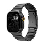 Bracelete de Relógio em Silicone com Metal de Titânio Bicolor e Fecho Turtle, Para Apple Watch 46mm/ 49mm / 45mm / 44mm