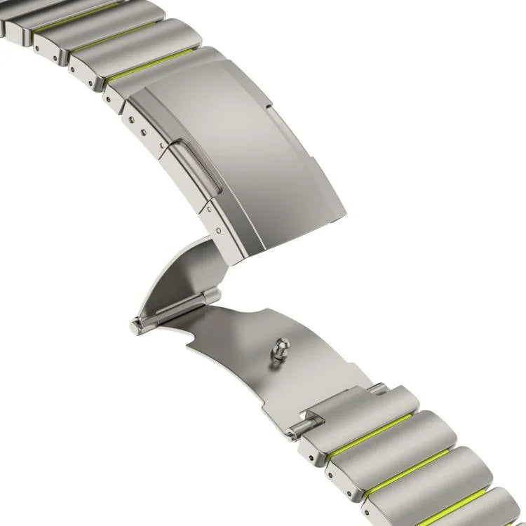 Turtle Buckle Dual Color Titanium Metal Silicone Watch Band, For Samsung Galaxy Watch8 / 8 Classic