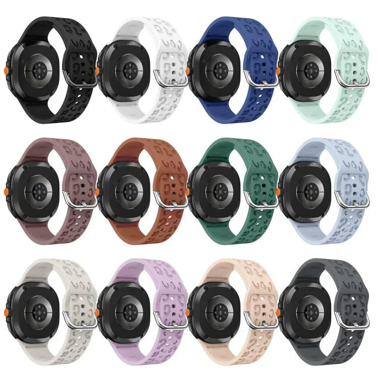 Correia de Relógio de Silicone com Estampa de Leopardo, Para Samsung Galaxy Watch8 / Watch8 Classic