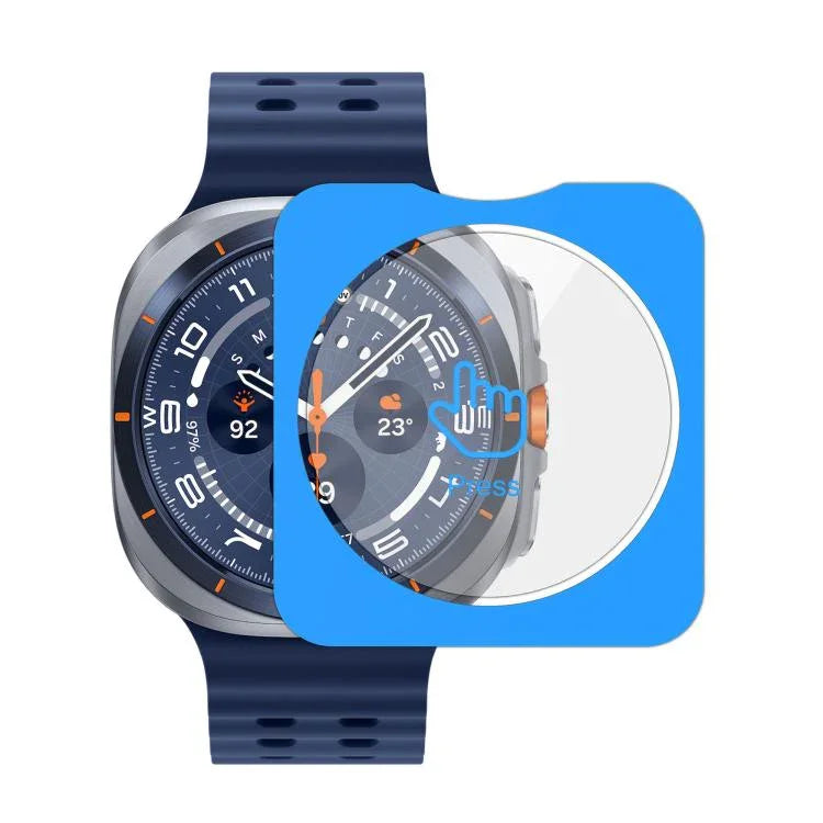 Filme de Vidro Temperado HD Anti-Dedadas de Ecrã Completo com Instalação Fácil e Posicionamento, Para Samsung Galaxy Watch Ultra 2025, Para Samsung Galaxy Watch8 44mm, Para Samsung Galaxy Watch8 40mm, Para Samsung Galaxy Watch Ultra 47mm
