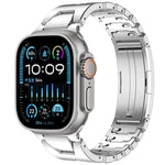 Pulseira de Relógio com Fivela Borboleta de Libertação Rápida Tipo H em Aço Inoxidável, Para Apple Watch 44mm / 45mm / 46mm / 49mm, Para Apple Watch 42mm / 41mm / 40mm / 38mm