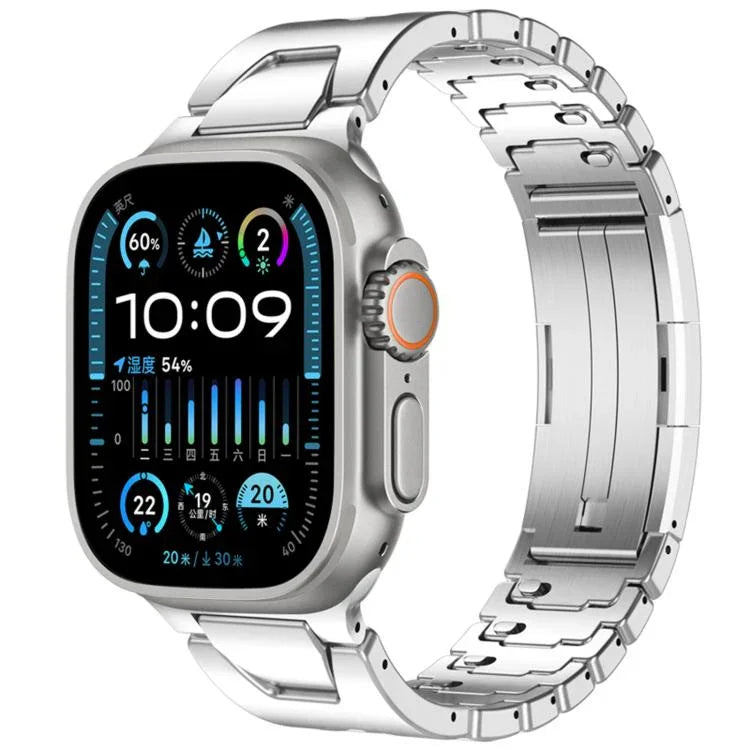 Pulseira de Relógio com Fivela Borboleta de Libertação Rápida Tipo H em Aço Inoxidável, Para Apple Watch 44mm / 45mm / 46mm / 49mm, Para Apple Watch 42mm / 41mm / 40mm / 38mm