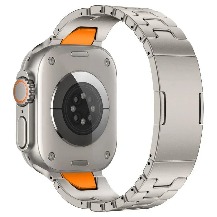 Pulseira de Relógio com Fivela Borboleta de Libertação Rápida Tipo H em Aço Inoxidável, Para Apple Watch 44mm / 45mm / 46mm / 49mm, Para Apple Watch 42mm / 41mm / 40mm / 38mm