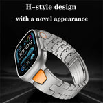 Pulseira de Relógio com Fivela Borboleta de Libertação Rápida Tipo H em Aço Inoxidável, Para Apple Watch 44mm / 45mm / 46mm / 49mm, Para Apple Watch 42mm / 41mm / 40mm / 38mm
