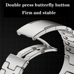 Pulseira de Relógio com Fivela Borboleta de Libertação Rápida Tipo H em Aço Inoxidável, Para Apple Watch 44mm / 45mm / 46mm / 49mm, Para Apple Watch 42mm / 41mm / 40mm / 38mm