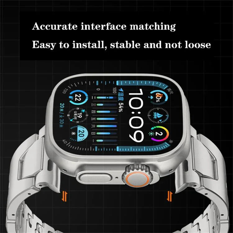 Pulseira de Relógio com Fivela Borboleta de Libertação Rápida Tipo H em Aço Inoxidável, Para Apple Watch 44mm / 45mm / 46mm / 49mm, Para Apple Watch 42mm / 41mm / 40mm / 38mm