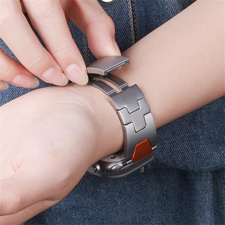 Pulseira de Relógio com Fivela Borboleta de Libertação Rápida Tipo H em Aço Inoxidável, Para Apple Watch 44mm / 45mm / 46mm / 49mm, Para Apple Watch 42mm / 41mm / 40mm / 38mm