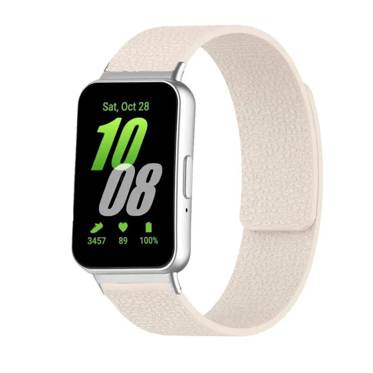 Lychee Texture Soft Magnetic Silicone Watch Band, For Samsung Galaxy Fit3