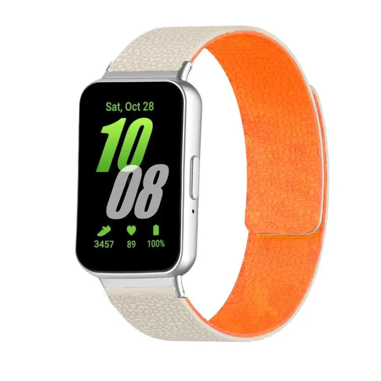Lychee Texture Soft Magnetic Silicone Watch Band, For Samsung Galaxy Fit3