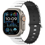 Pulseira de Silicone Bicolor Magnética Estilo Melódica, Para Apple Watch 46mm / 49mm / 45mm / 44mm, Para Apple Watch 42mm / 41mm / 40mm / 38mm