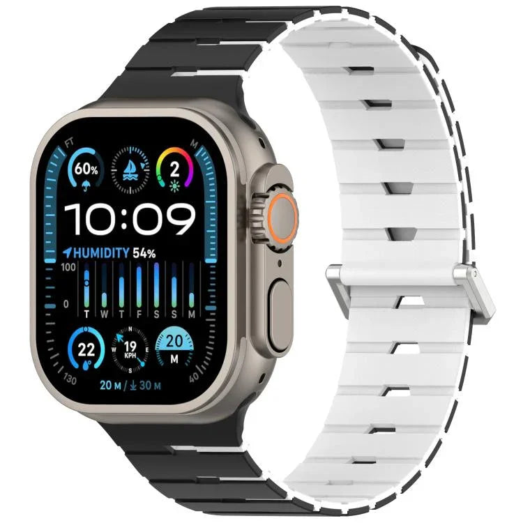 Pulseira de Silicone Bicolor Magnética Estilo Melódica, Para Apple Watch 46mm / 49mm / 45mm / 44mm, Para Apple Watch 42mm / 41mm / 40mm / 38mm