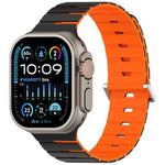Pulseira de Silicone Bicolor Magnética Estilo Melódica, Para Apple Watch 46mm / 49mm / 45mm / 44mm, Para Apple Watch 42mm / 41mm / 40mm / 38mm