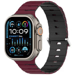 Pulseira de Silicone Bicolor Magnética Estilo Melódica, Para Apple Watch 46mm / 49mm / 45mm / 44mm, Para Apple Watch 42mm / 41mm / 40mm / 38mm