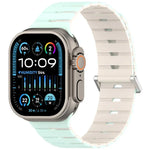 Pulseira de Silicone Bicolor Magnética Estilo Melódica, Para Apple Watch 46mm / 49mm / 45mm / 44mm, Para Apple Watch 42mm / 41mm / 40mm / 38mm