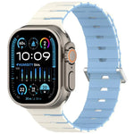 Pulseira de Silicone Bicolor Magnética Estilo Melódica, Para Apple Watch 46mm / 49mm / 45mm / 44mm, Para Apple Watch 42mm / 41mm / 40mm / 38mm