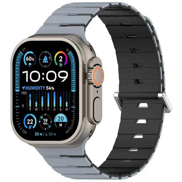 Pulseira de Silicone Bicolor Magnética Estilo Melódica, Para Apple Watch 46mm / 49mm / 45mm / 44mm, Para Apple Watch 42mm / 41mm / 40mm / 38mm
