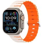 Pulseira de Silicone Bicolor Magnética Estilo Melódica, Para Apple Watch 46mm / 49mm / 45mm / 44mm, Para Apple Watch 42mm / 41mm / 40mm / 38mm