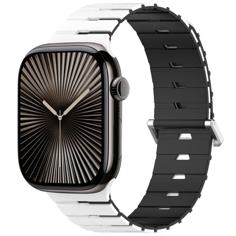 Pulseira de Silicone Bicolor Magnética Estilo Melódica, Para Apple Watch 46mm / 49mm / 45mm / 44mm, Para Apple Watch 42mm / 41mm / 40mm / 38mm